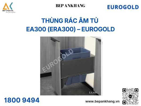 Thùng rác âm tủ giảm chấn cao cấp EA300 (ERA300) – Eurogold